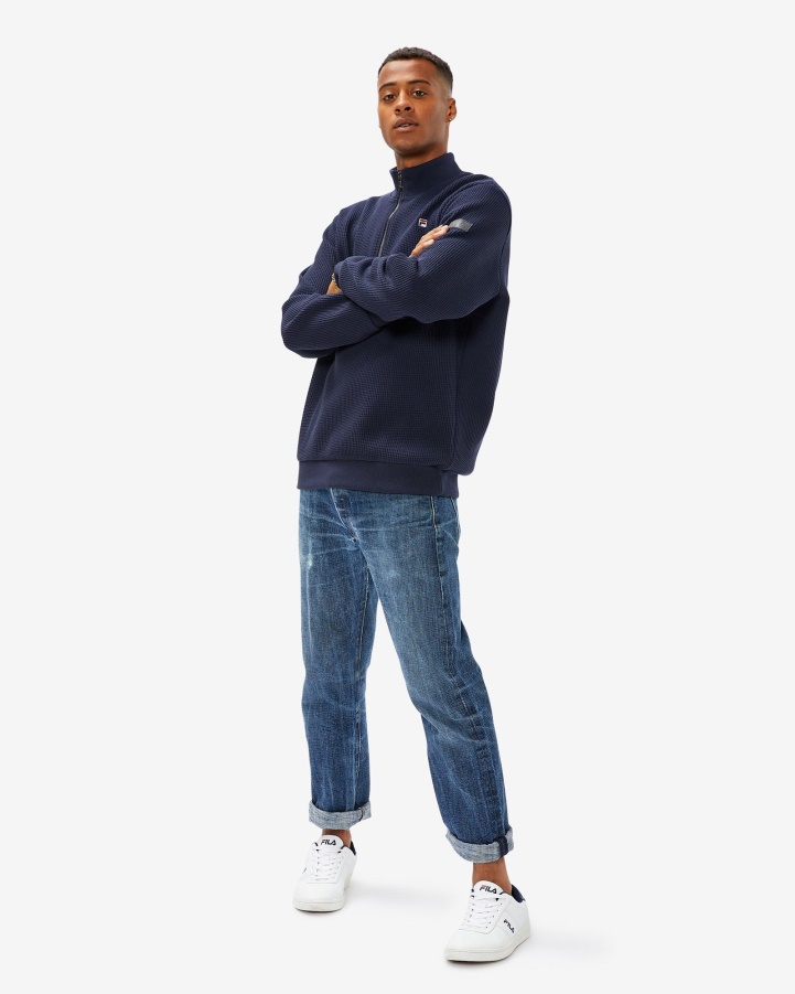 Men's Badge 2.0 Qtr Zip New Navy Fila