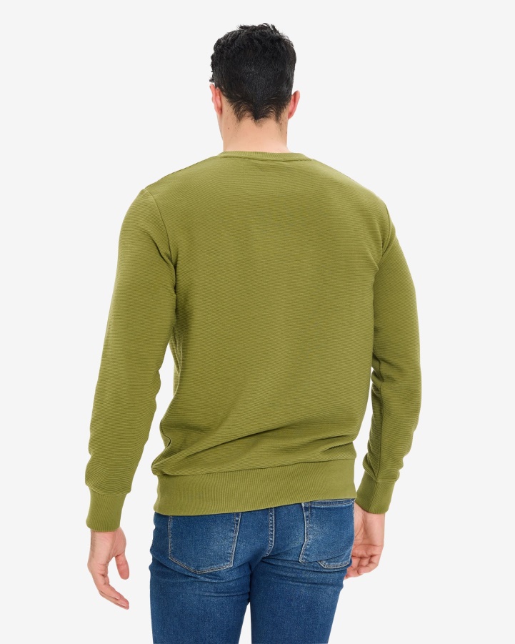 Olive Men's Savian V-Neck Crew Fila