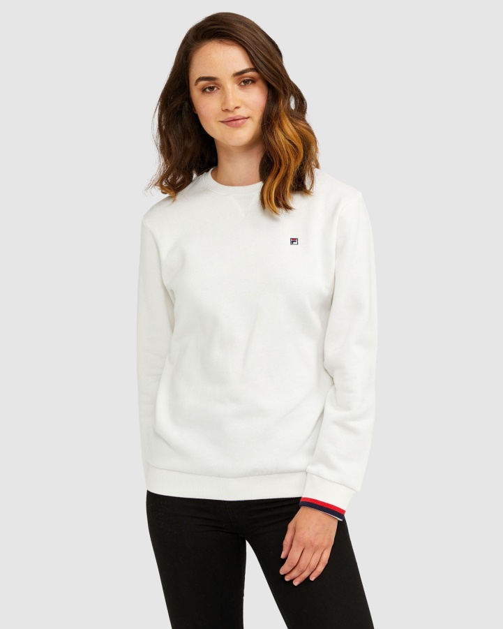 White Assylum Unisex Badge Crew Fila