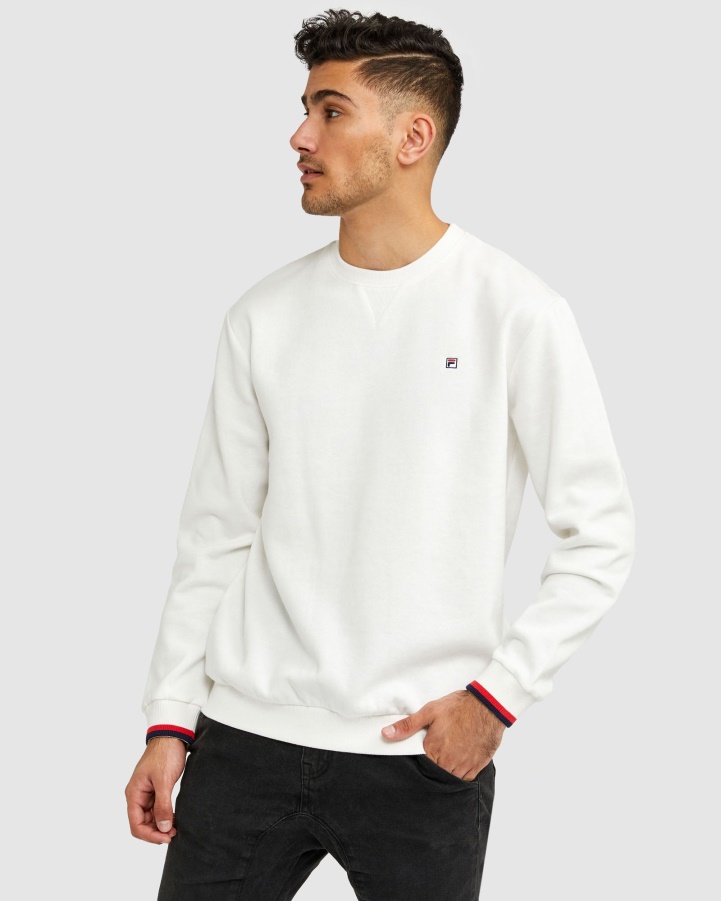 White Assylum Unisex Badge Crew Fila