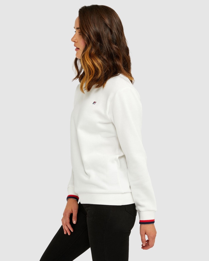 White Assylum Unisex Badge Crew Fila