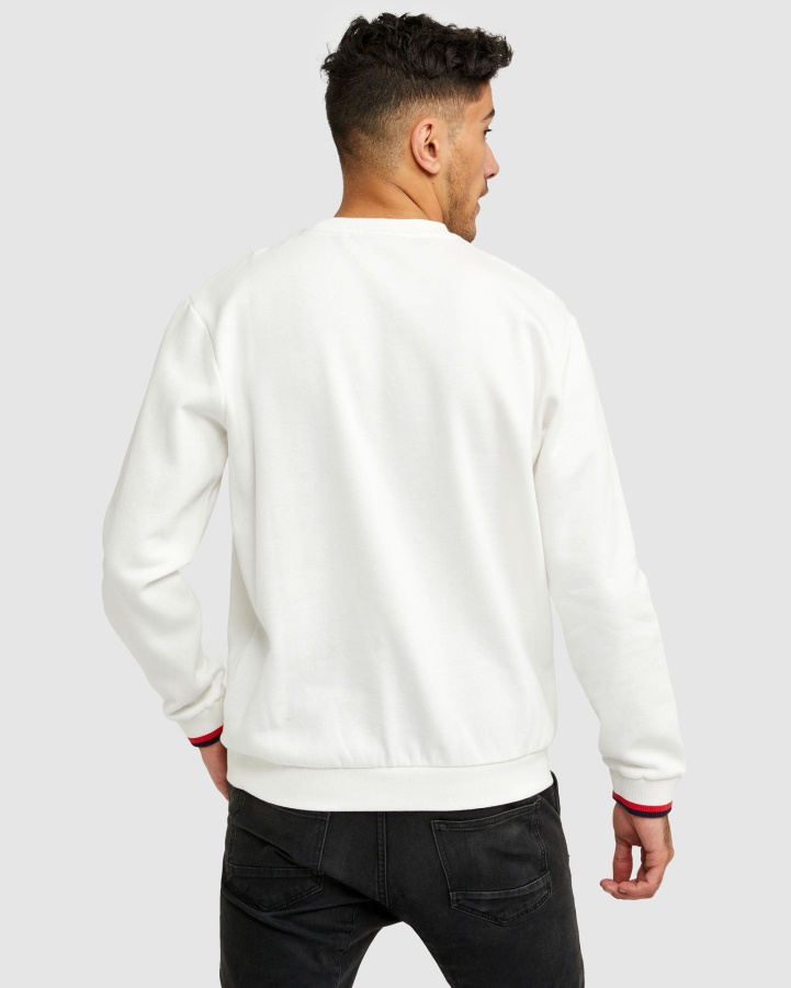 White Assylum Unisex Badge Crew Fila
