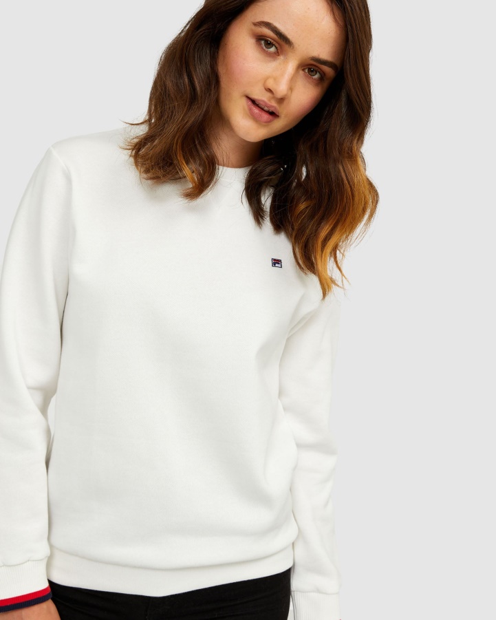 White Assylum Unisex Badge Crew Fila