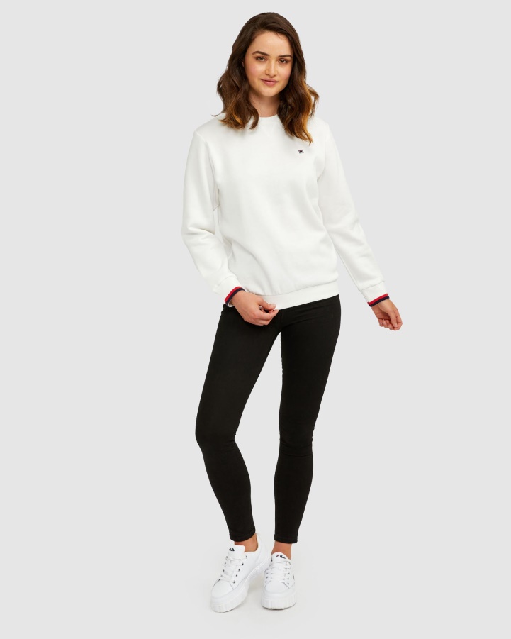 White Assylum Unisex Badge Crew Fila