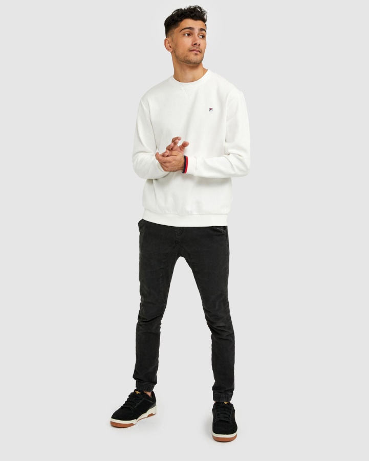 White Assylum Unisex Badge Crew Fila