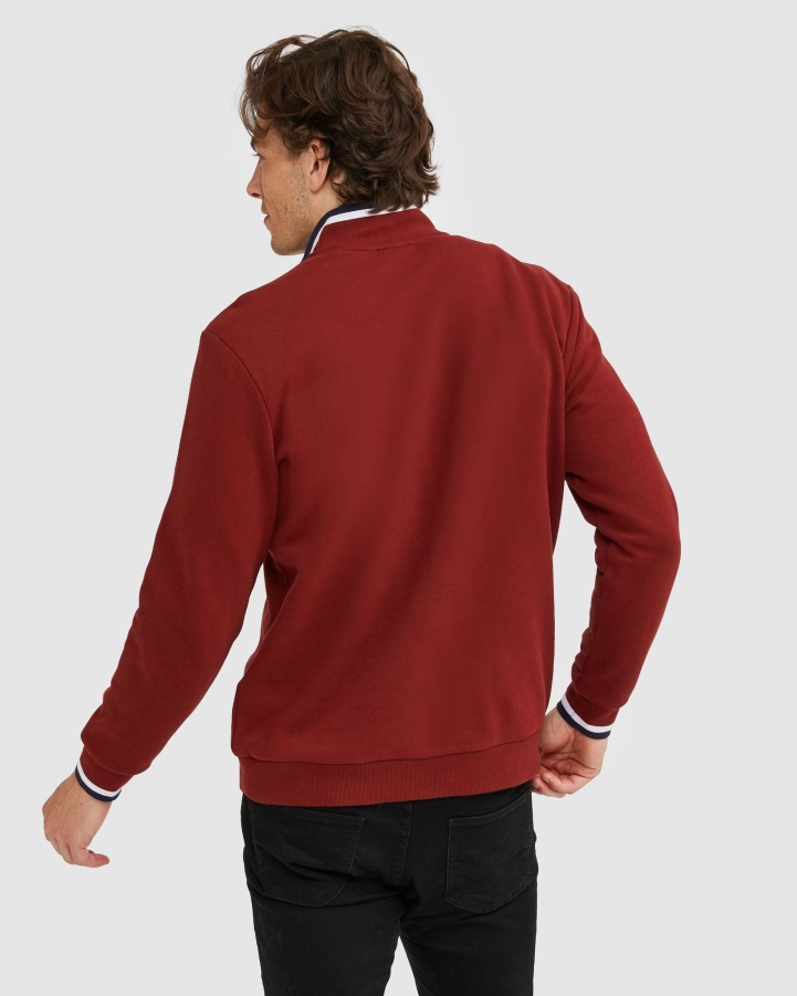 Men's Badge Qtr Zip Fila Brick