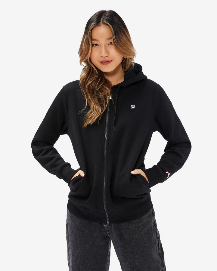 Fila Black Unisex Badge 2.0 Zip Hood
