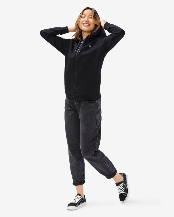 Fila Black Unisex Badge 2.0 Zip Hood