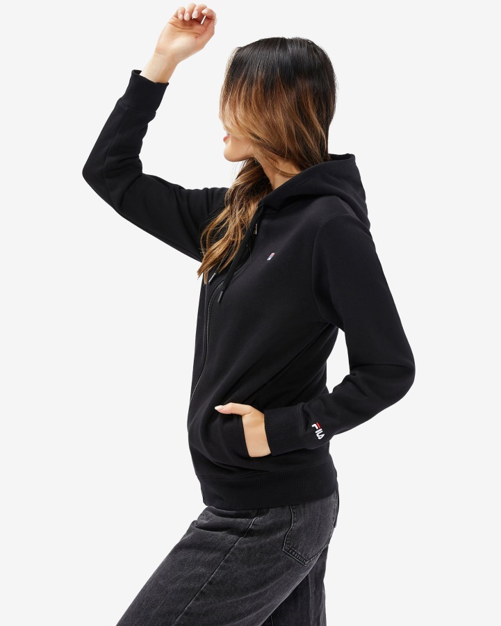 Fila Black Unisex Badge 2.0 Zip Hood