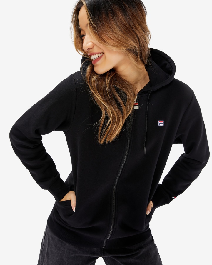 Fila Black Unisex Badge 2.0 Zip Hood