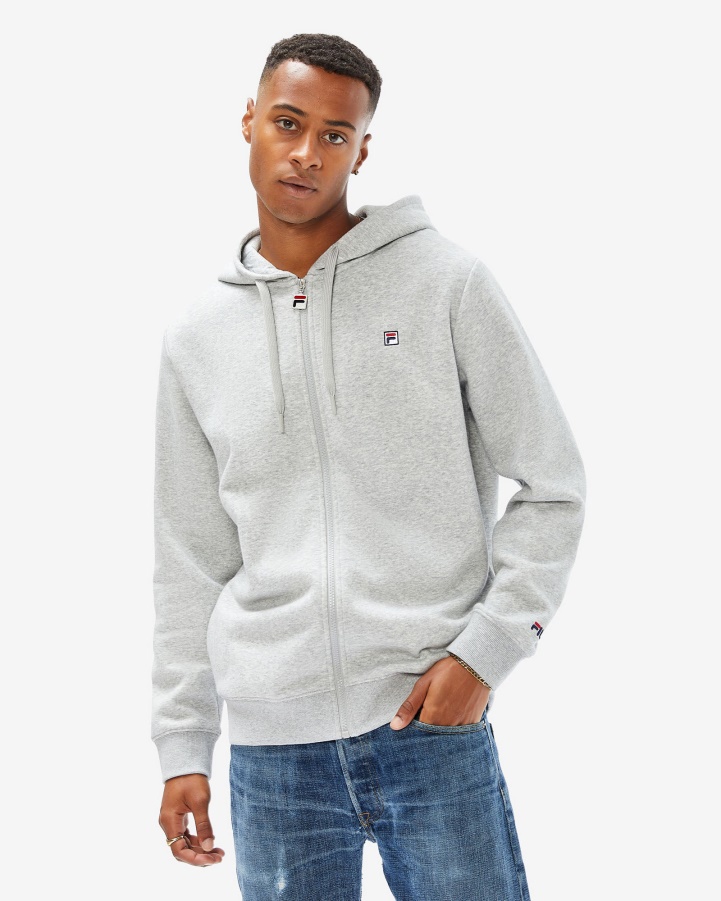 Unisex Badge 2.0 Zip Hood Silver Marle Fila