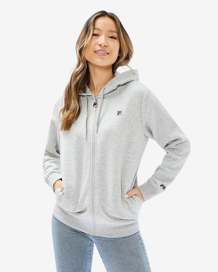 Unisex Badge 2.0 Zip Hood Silver Marle Fila