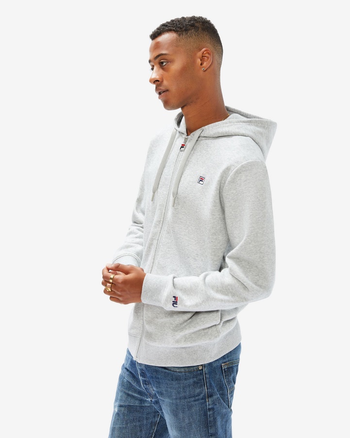 Unisex Badge 2.0 Zip Hood Silver Marle Fila