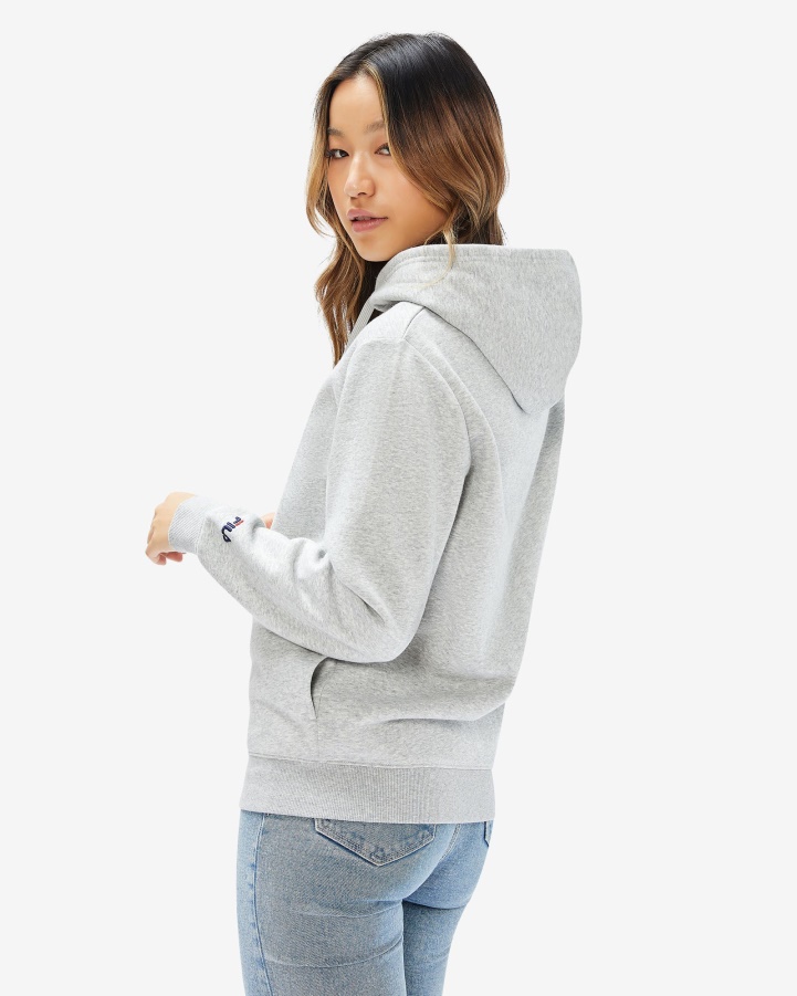 Unisex Badge 2.0 Zip Hood Silver Marle Fila