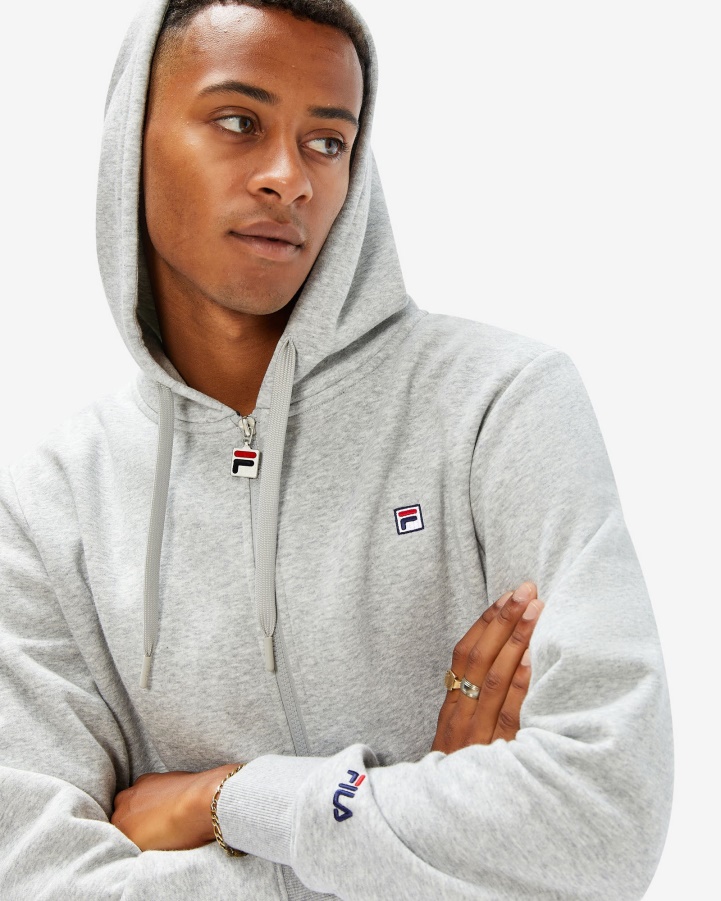 Unisex Badge 2.0 Zip Hood Silver Marle Fila