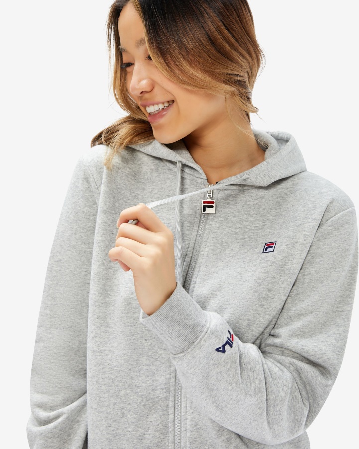 Unisex Badge 2.0 Zip Hood Silver Marle Fila