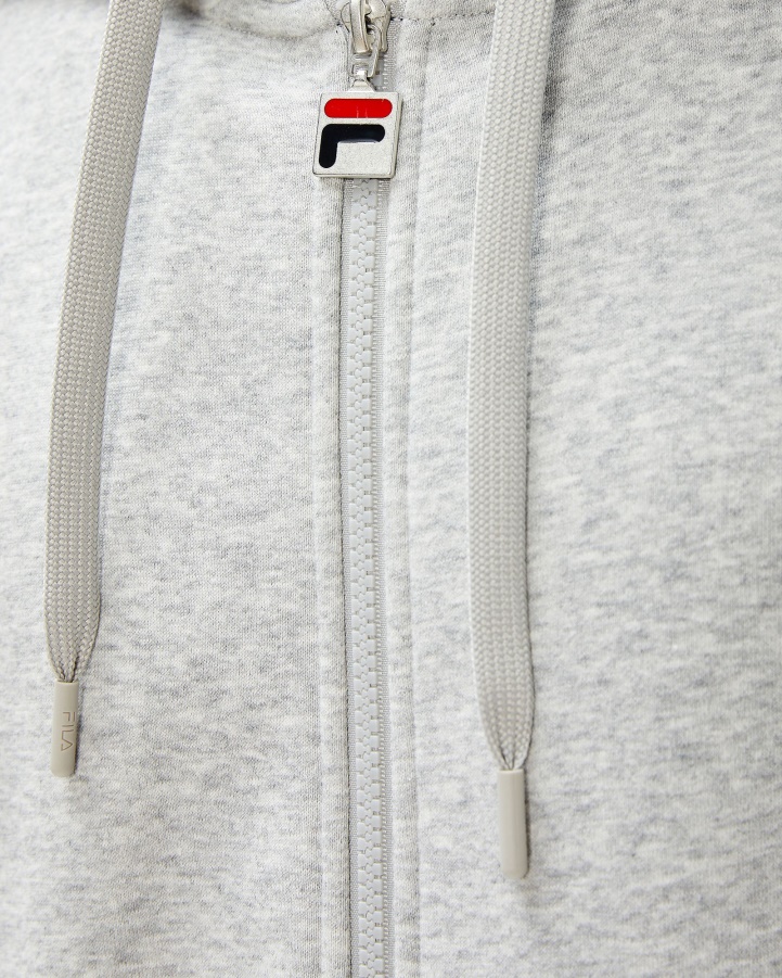 Unisex Badge 2.0 Zip Hood Silver Marle Fila