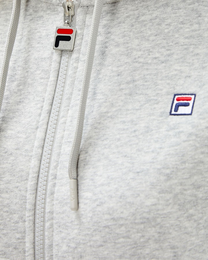 Unisex Badge 2.0 Zip Hood Silver Marle Fila