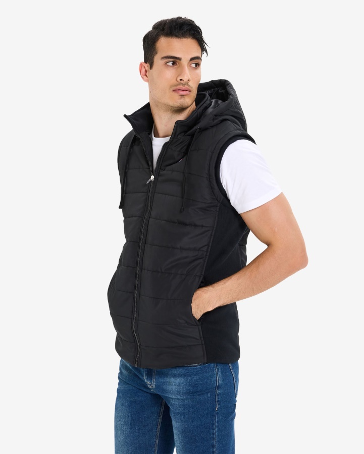 Black Fila Men's Julio Puff Vest