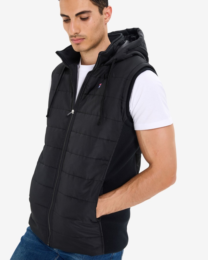 Black Fila Men's Julio Puff Vest