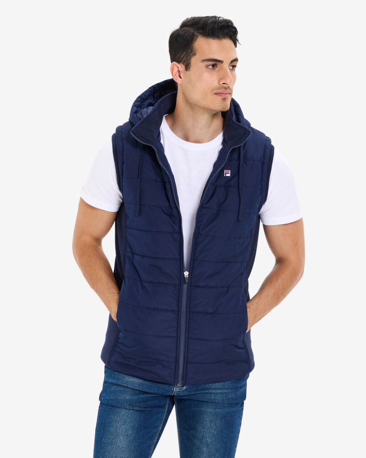 New Navy Men's Julio Puff Vest Fila