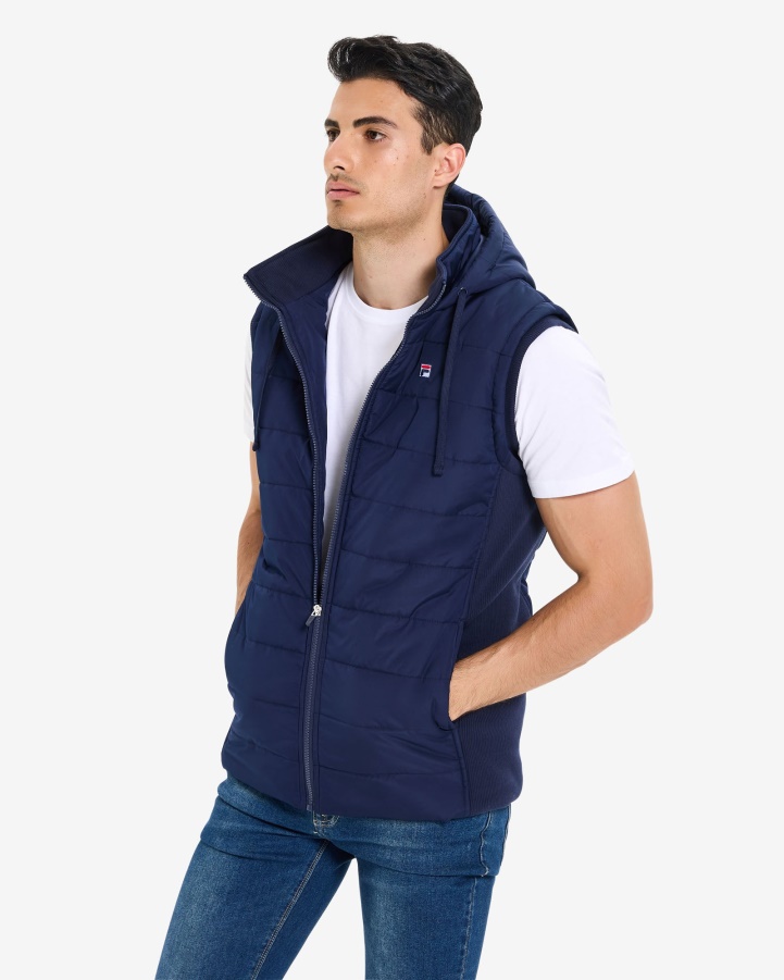 New Navy Men's Julio Puff Vest Fila