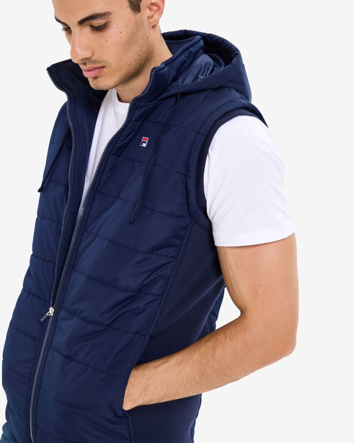 New Navy Men's Julio Puff Vest Fila