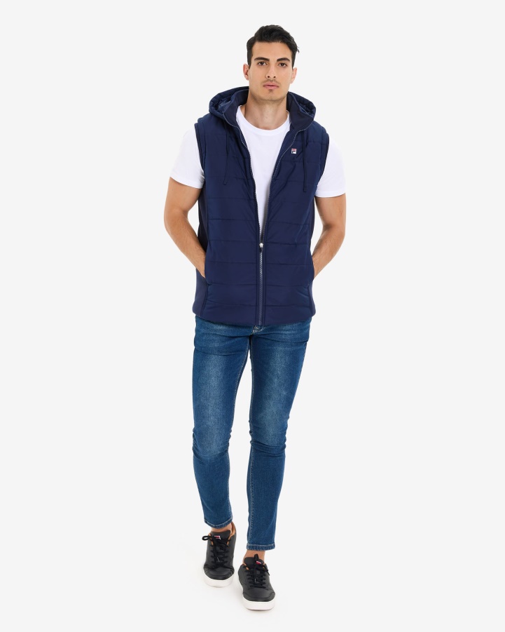 New Navy Men's Julio Puff Vest Fila