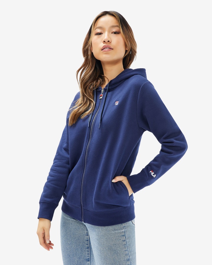 Fila Unisex Badge 2.0 Zip Hood New Navy