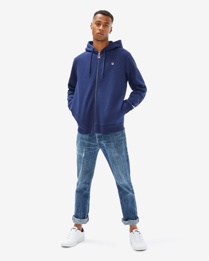 Fila Unisex Badge 2.0 Zip Hood New Navy