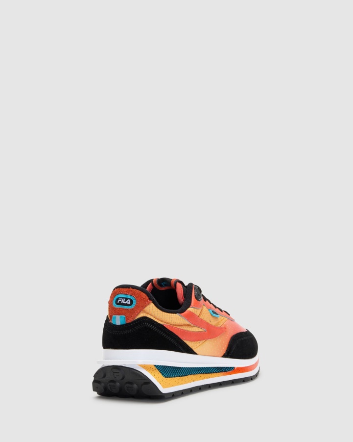 Black/Mandarinred/Ambyel Men's Renno Premium Fila