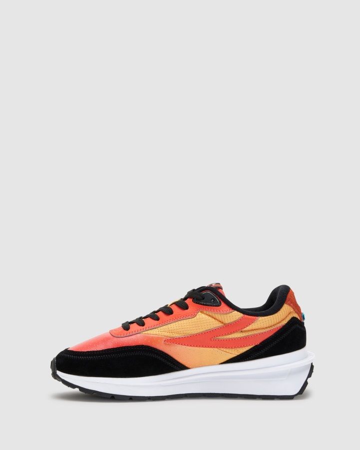 Black/Mandarinred/Ambyel Men's Renno Premium Fila