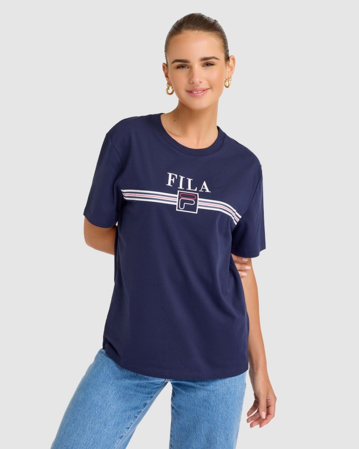 Cathy Tee New Navy Fila