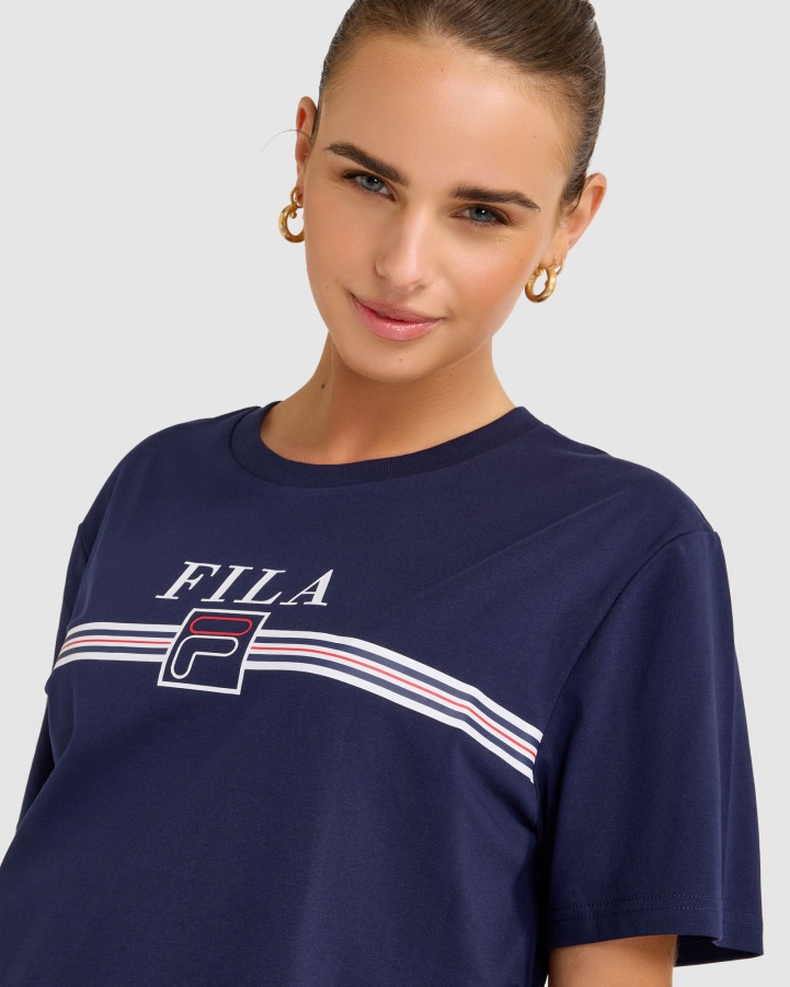 Cathy Tee New Navy Fila