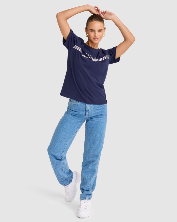 Cathy Tee New Navy Fila