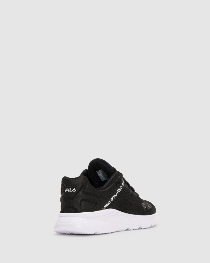 Black/Black/White Fila Women's Lightspin