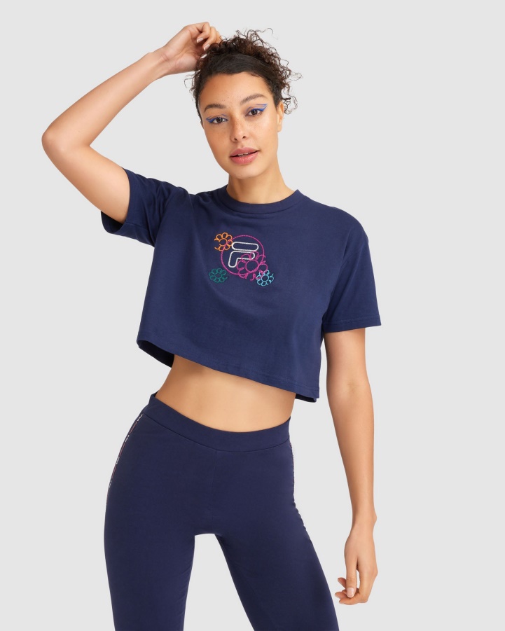 Navy Women's Flora Tee Fila