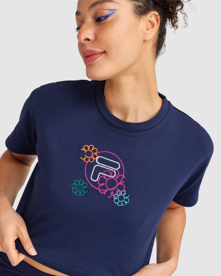 Navy Women's Flora Tee Fila