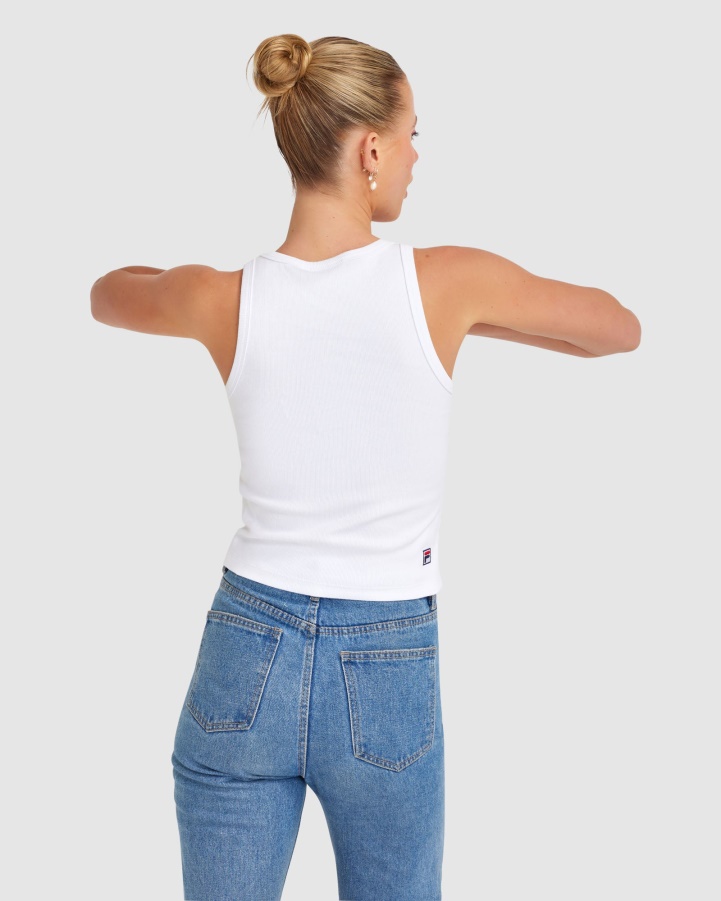 White Fila Women's Cinzia Rib Tank