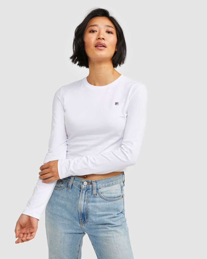 Women's Badge L/S Tee White Fila