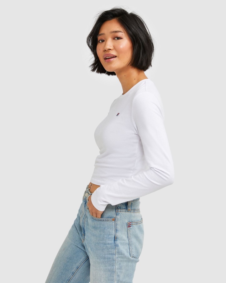 Women's Badge L/S Tee White Fila