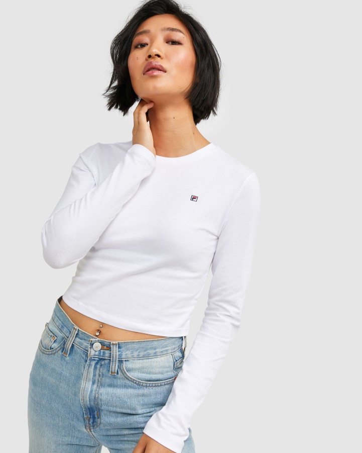 Women's Badge L/S Tee White Fila