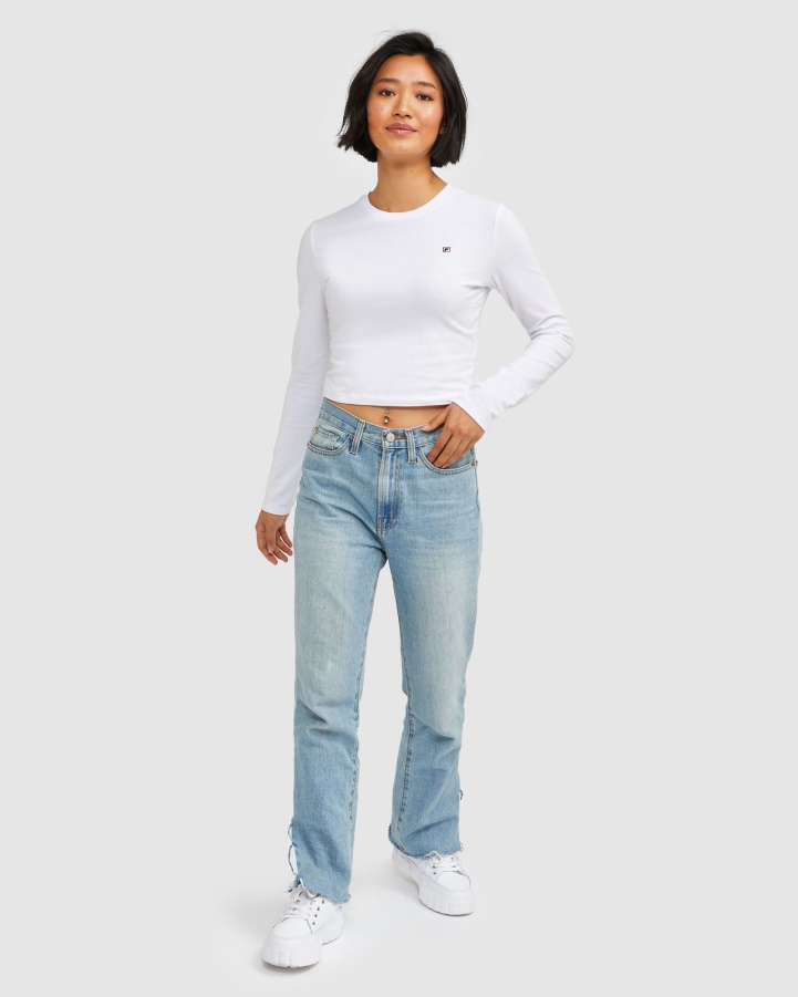 Women's Badge L/S Tee White Fila