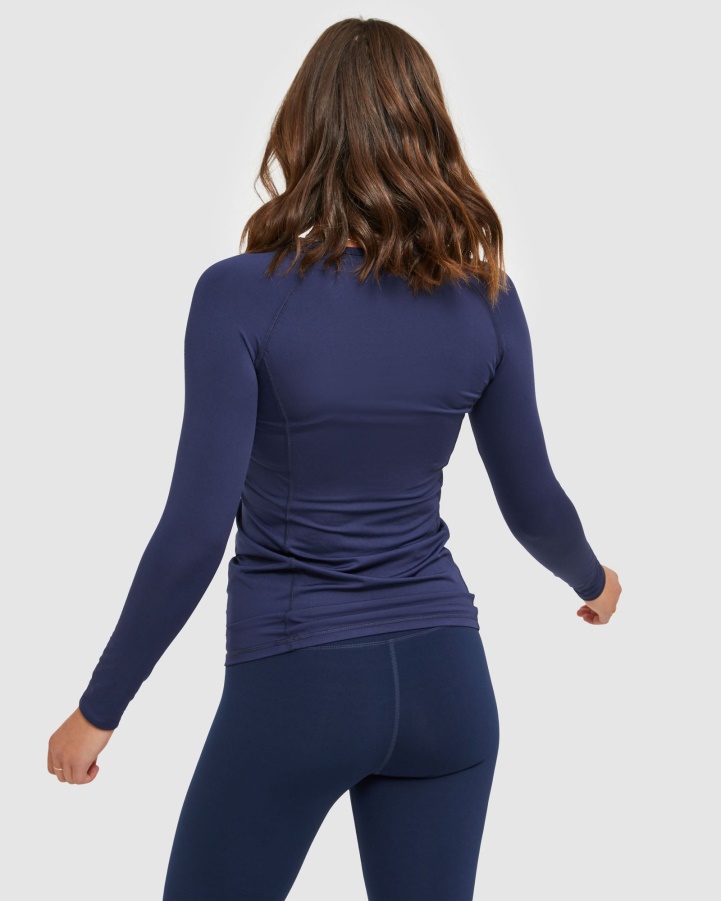 New Navy Fila Classic Women's L/S Tee