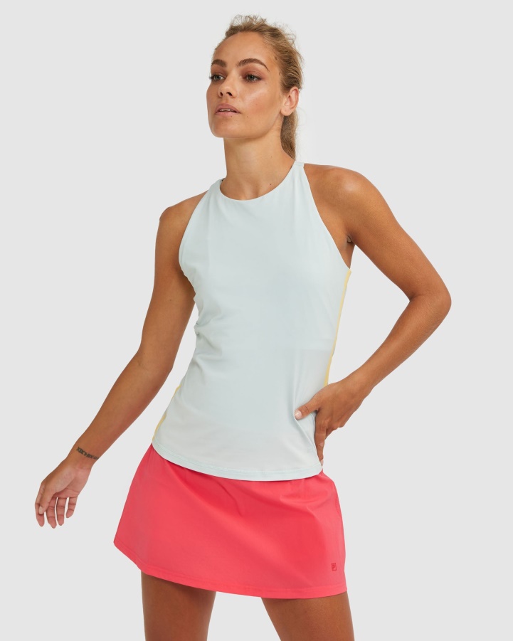 FILA High Neck Racerback Tank Fila Grey/Sunshine