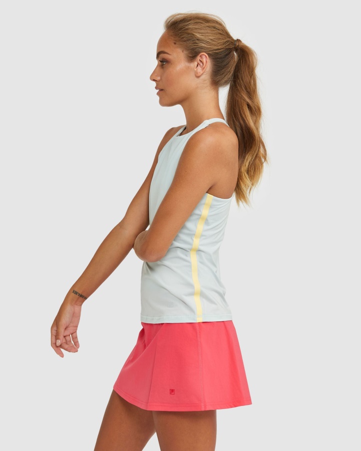 FILA High Neck Racerback Tank Fila Grey/Sunshine