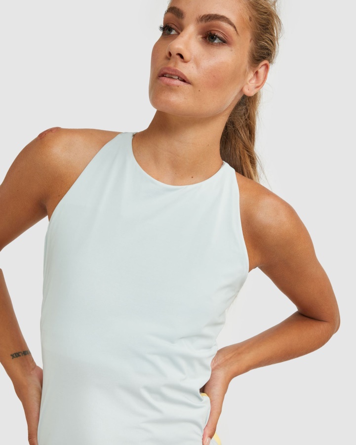 FILA High Neck Racerback Tank Fila Grey/Sunshine