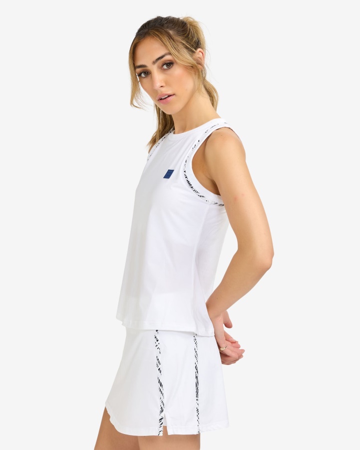Fila White Fiji Print High Neck Tank