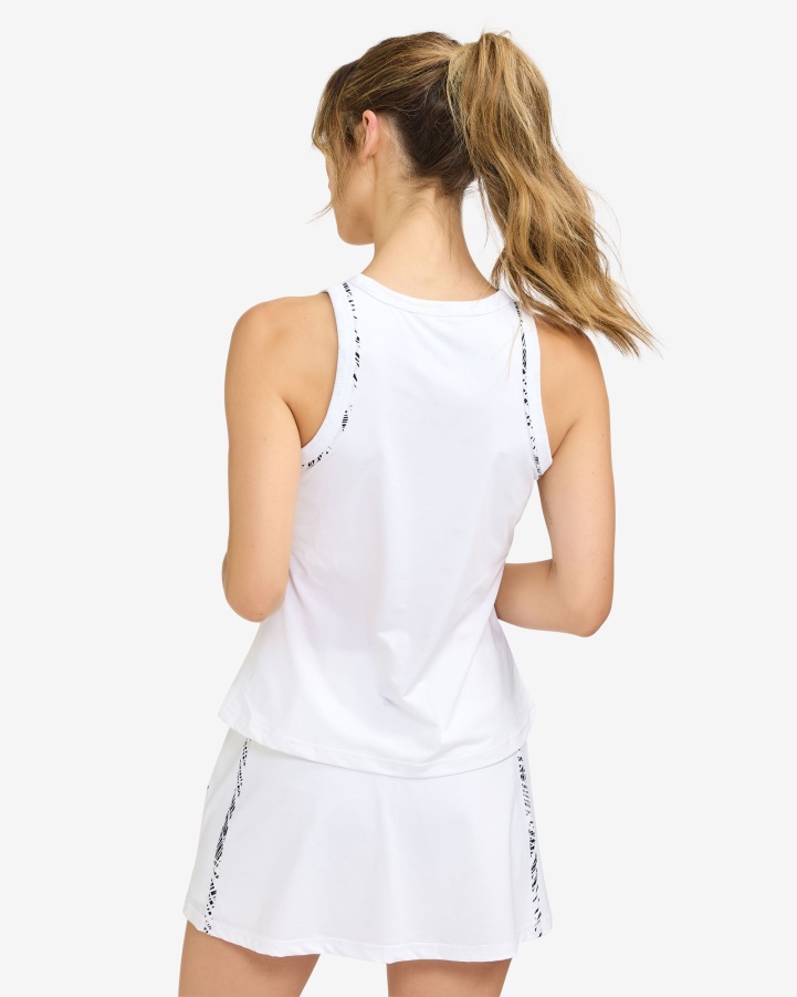 Fila White Fiji Print High Neck Tank