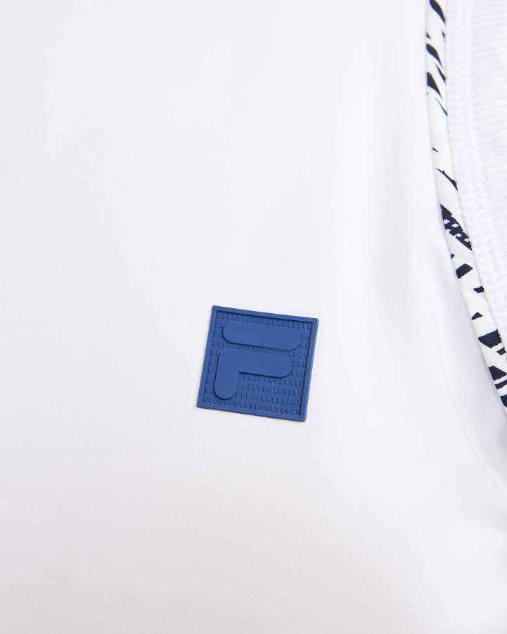 Fila White Fiji Print High Neck Tank